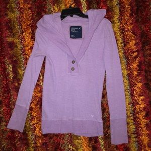 Purple hooded shirt